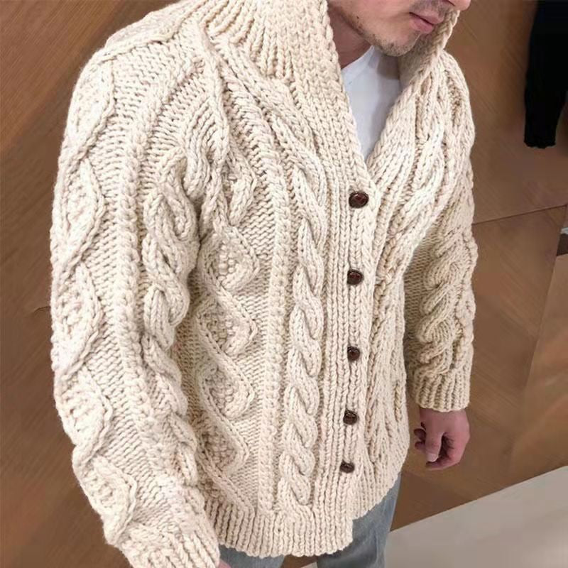 Benaric | Dikke gebreide herenvest – Warme trui met opstaande kraag, casual en comfortabel