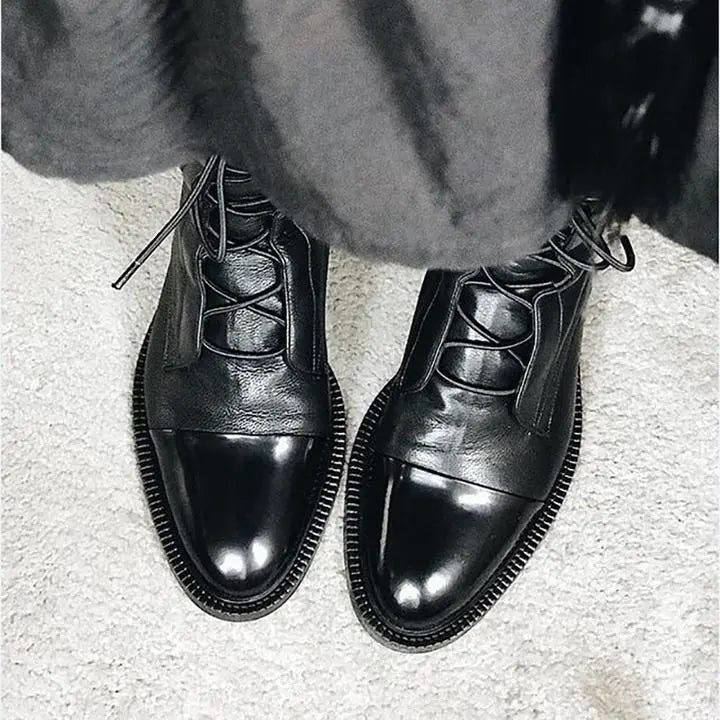 Bootelle | Premium leren veterlaarzen voor dames – Comfortabele, hoogwaardige modieuze schoenen