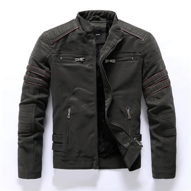 Petter | Blouson de moto pour homme, blouson en cuir PU avec poches zippées, vêtement d'extérieur décontracté