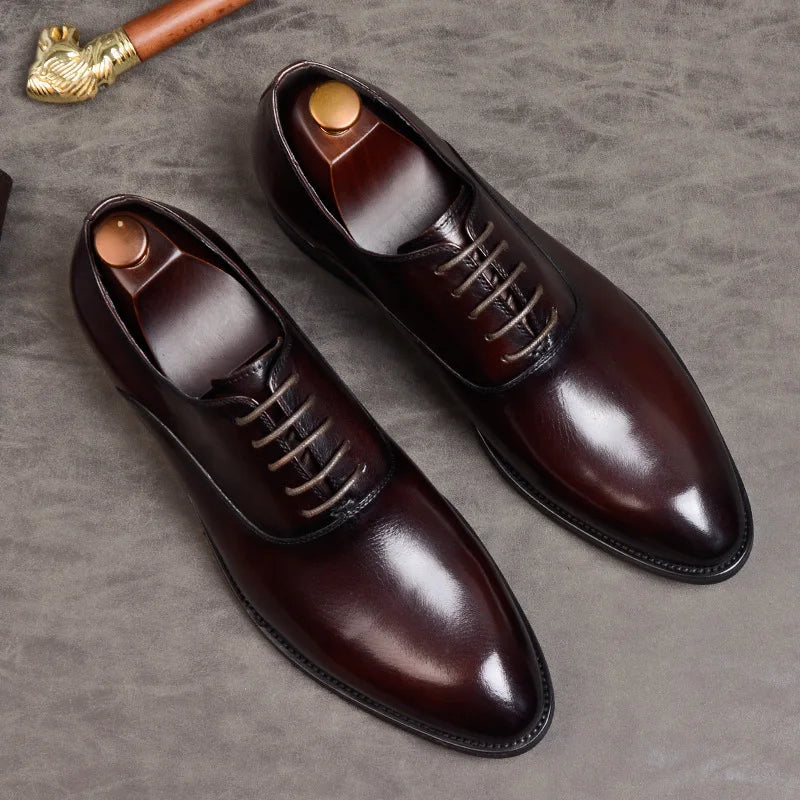 Marton | Heren lederen Oxford geklede schoenen - Klassieke Formele Lederen Schoenen