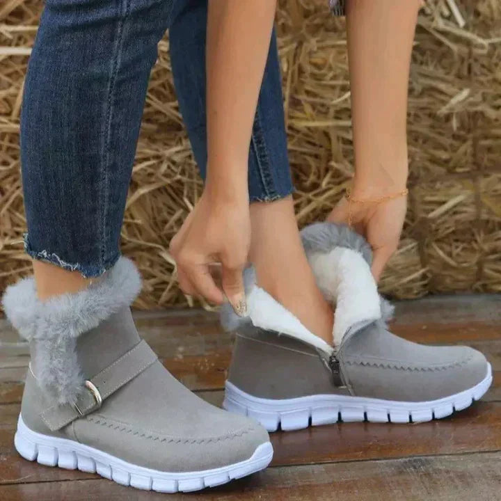 SnugBoots | Warme gewatteerde Winter Enkellaarsjes voor Dames, Knusse Bontvoering & Antislipzool