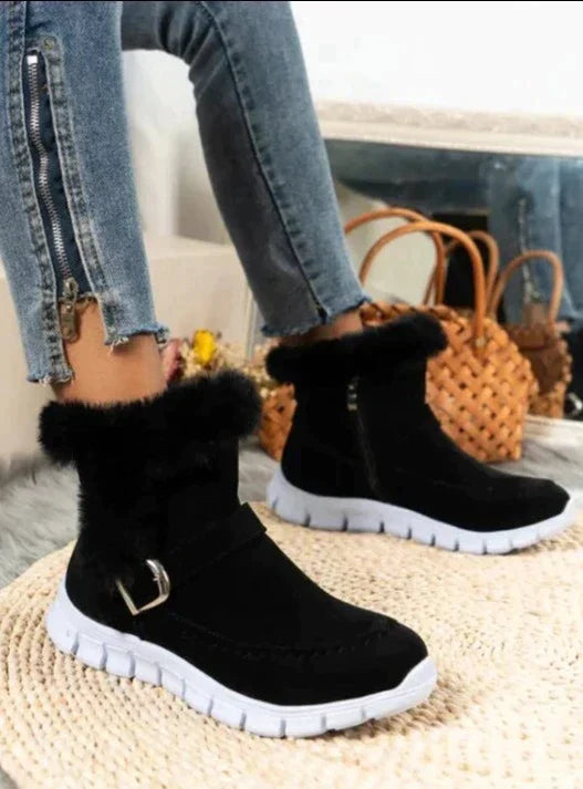 SnugBoots | Warme gewatteerde Winter Enkellaarsjes voor Dames, Knusse Bontvoering & Antislipzool
