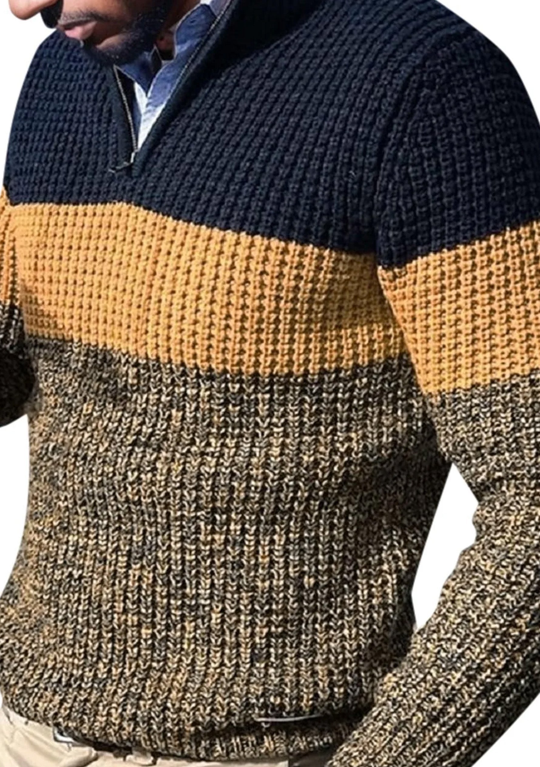 Halden | Kleurblok trui voor heren – Zachte, stijlvolle en comfortabele pullover