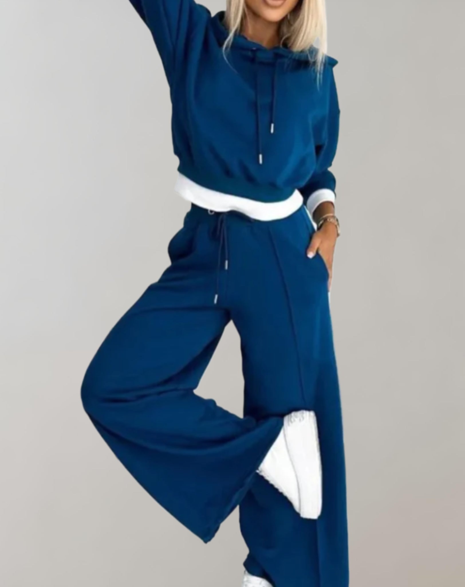 Perdita | Dames 2-delige set met capuchontrui & wijde broek - Casual, comfortabel & stijlvolle loungewear