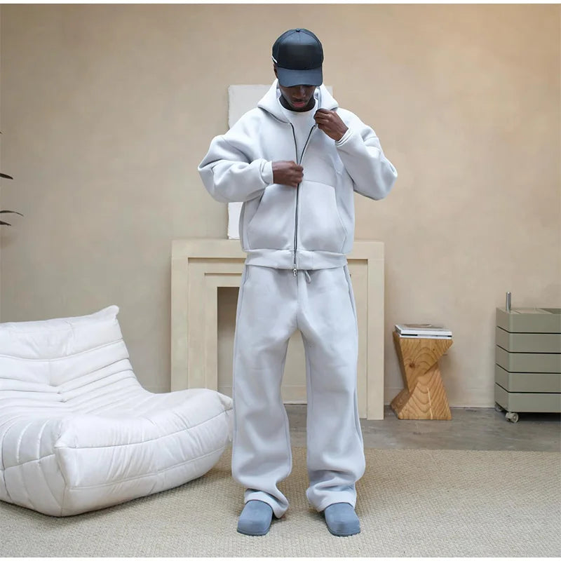 Antoine | Oversized trainingspak met rits voor heren – Set met hoodie en broek, comfortabele sportkleding