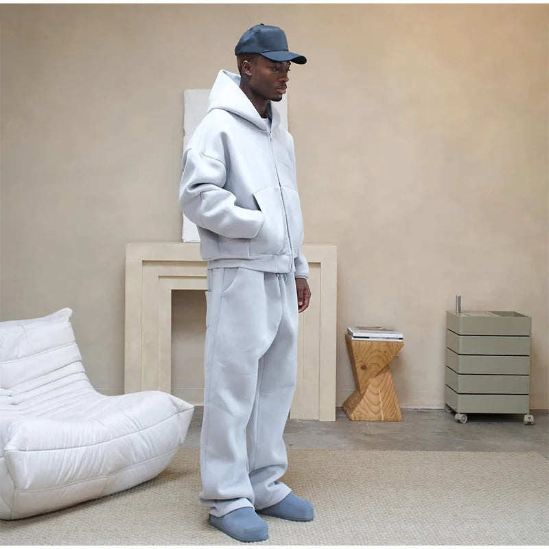 Antoine | Oversized trainingspak met rits voor heren – Set met hoodie en broek, comfortabele sportkleding