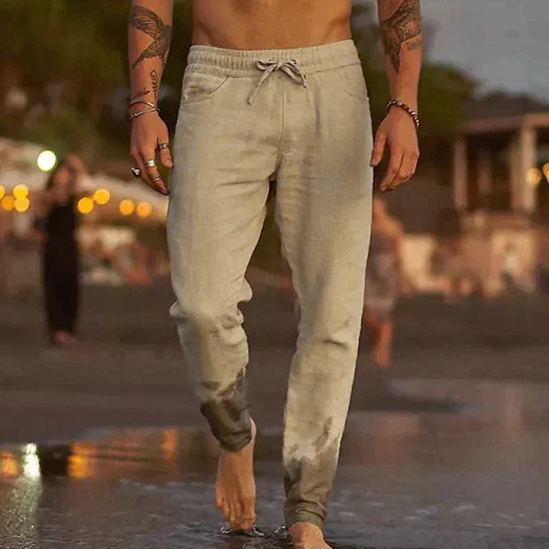 Caedon | Casual linnen herenbroek – comfortabele strandbroek met relaxte pasvorm