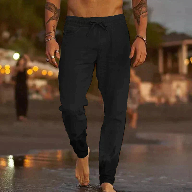 Caedon | Casual linnen herenbroek – comfortabele strandbroek met relaxte pasvorm