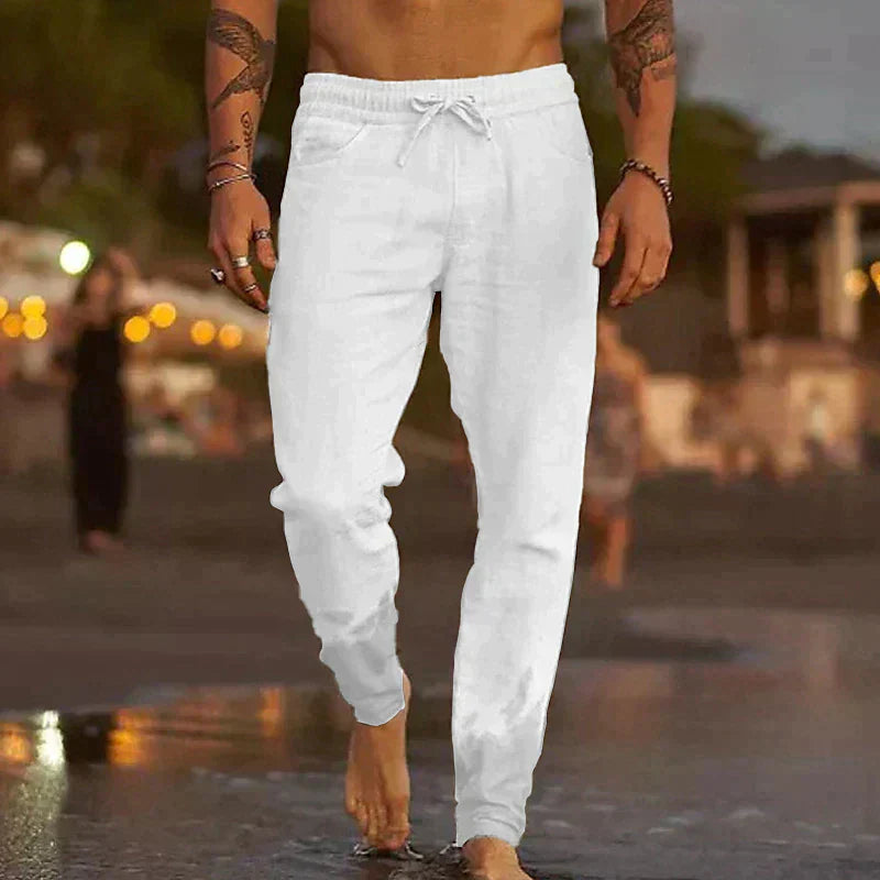 Caedon | Casual linnen herenbroek – comfortabele strandbroek met relaxte pasvorm
