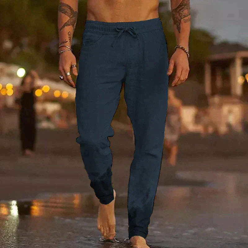 Caedon | Casual linnen herenbroek – comfortabele strandbroek met relaxte pasvorm