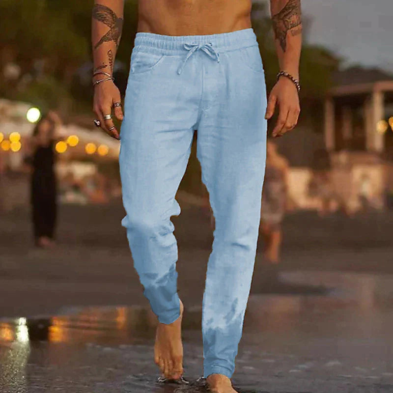 Caedon | Casual linnen herenbroek – comfortabele strandbroek met relaxte pasvorm