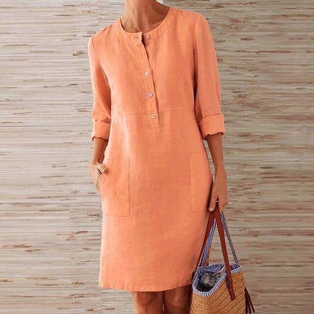 Bellavyn | Elegant Long-Sleeved Midi Dress for Women - Breathable, Casual Dress