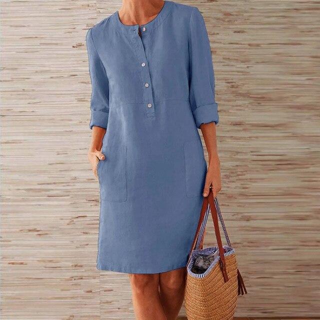 Bellavyn | Elegant Long-Sleeved Midi Dress for Women - Breathable, Casual Dress
