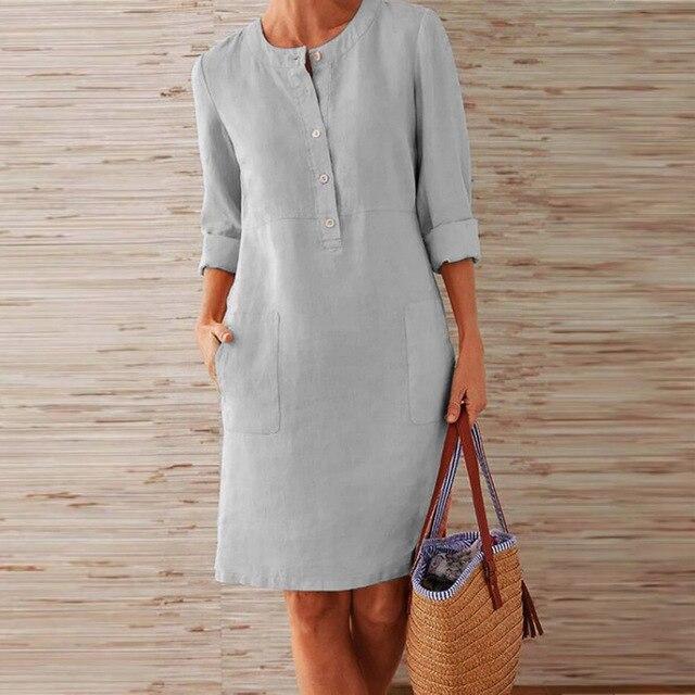 Bellavyn | Elegant Long-Sleeved Midi Dress for Women - Breathable, Casual Dress