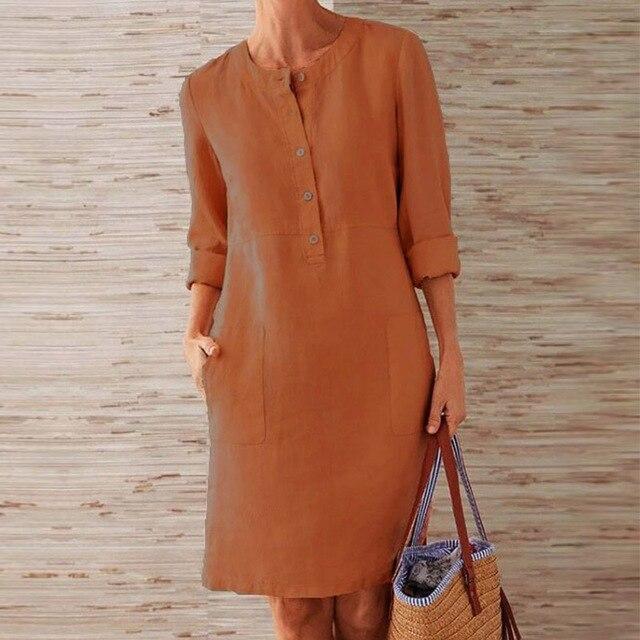 Bellavyn | Elegant Long-Sleeved Midi Dress for Women - Breathable, Casual Dress