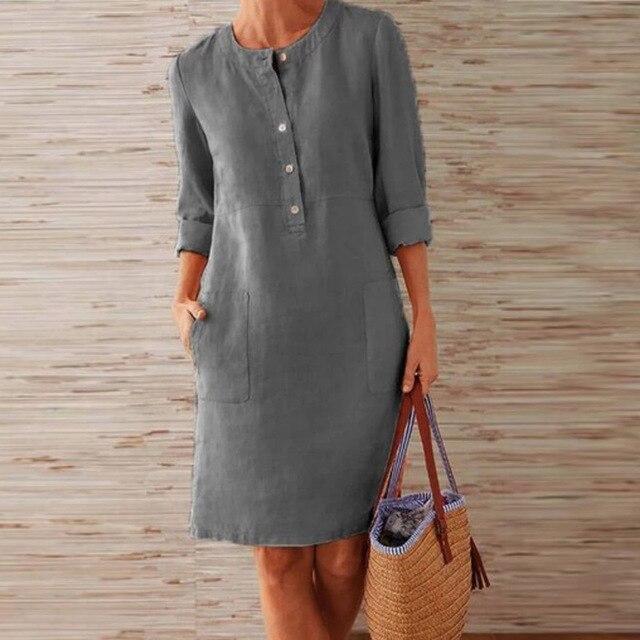 Bellavyn | Elegant Long-Sleeved Midi Dress for Women - Breathable, Casual Dress