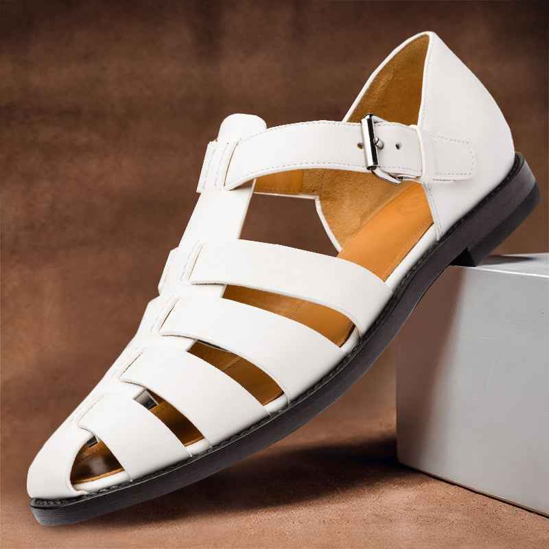 Vornel | Comfortabele herensandalen van echt leer – met open teen en ademend