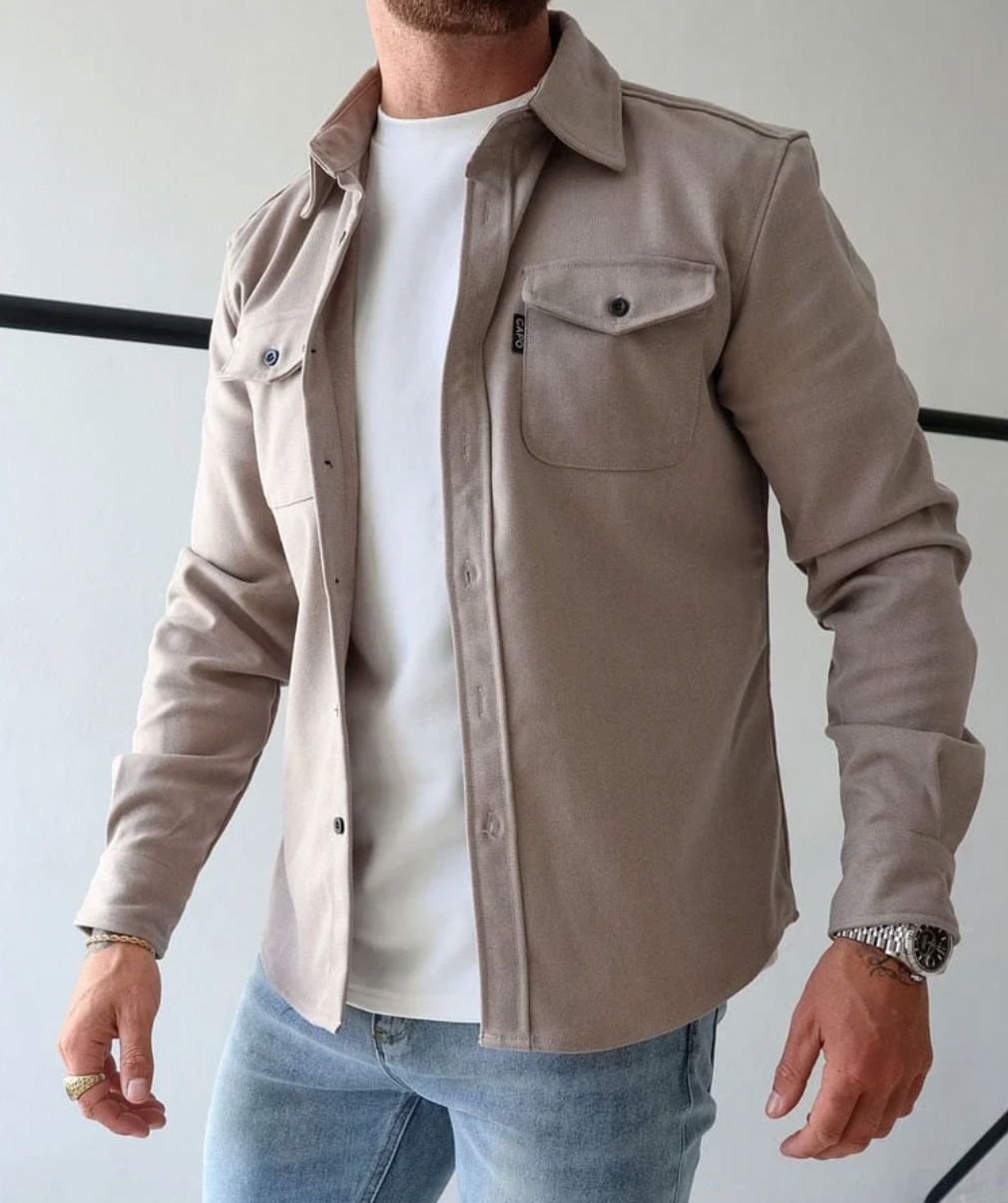 Auron | Stijlvol herenoverhemd met lange mouwen en knoopsluiting - Casual Slim Fit, ademend katoen
