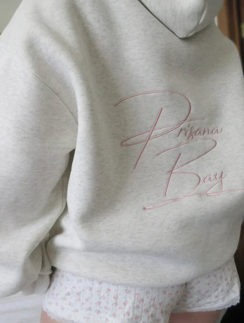 Emmara | Oversized hoodie met geborduurde minimalistische strik – Klassiek casual pullover sweatshirt