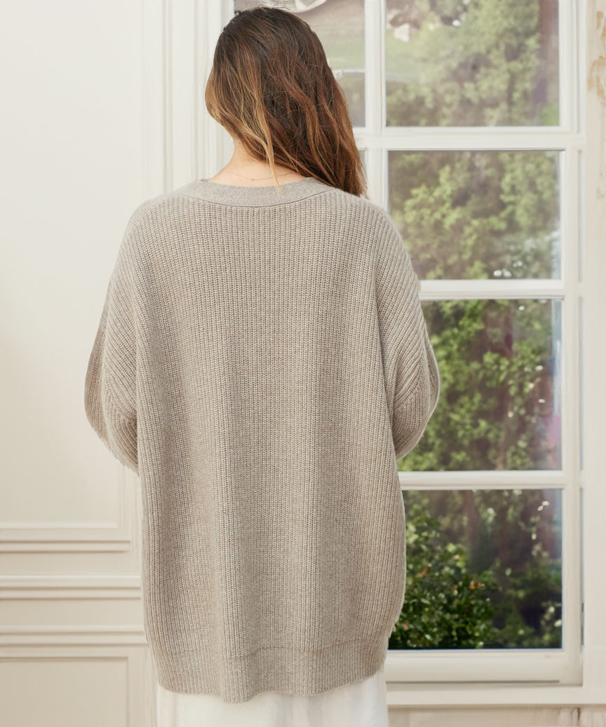 Galixie | Comfortabel oversized vest met ribbels en knoopsluiting voor dames