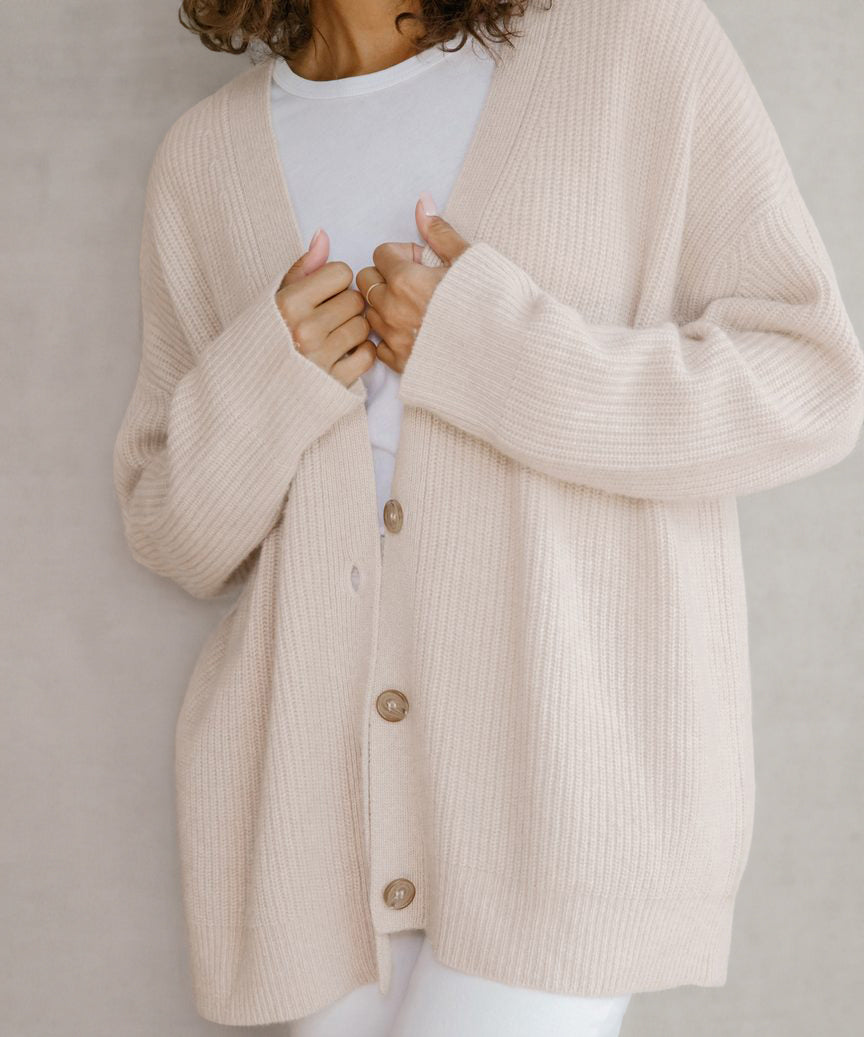 Galixie | Comfortabel oversized vest met ribbels en knoopsluiting voor dames