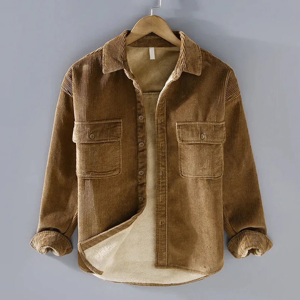 Alistair | Fleece gevoerd corduroy overhemd voor heren - warm wintershirt met lange mouwen en zachte binnenkant
