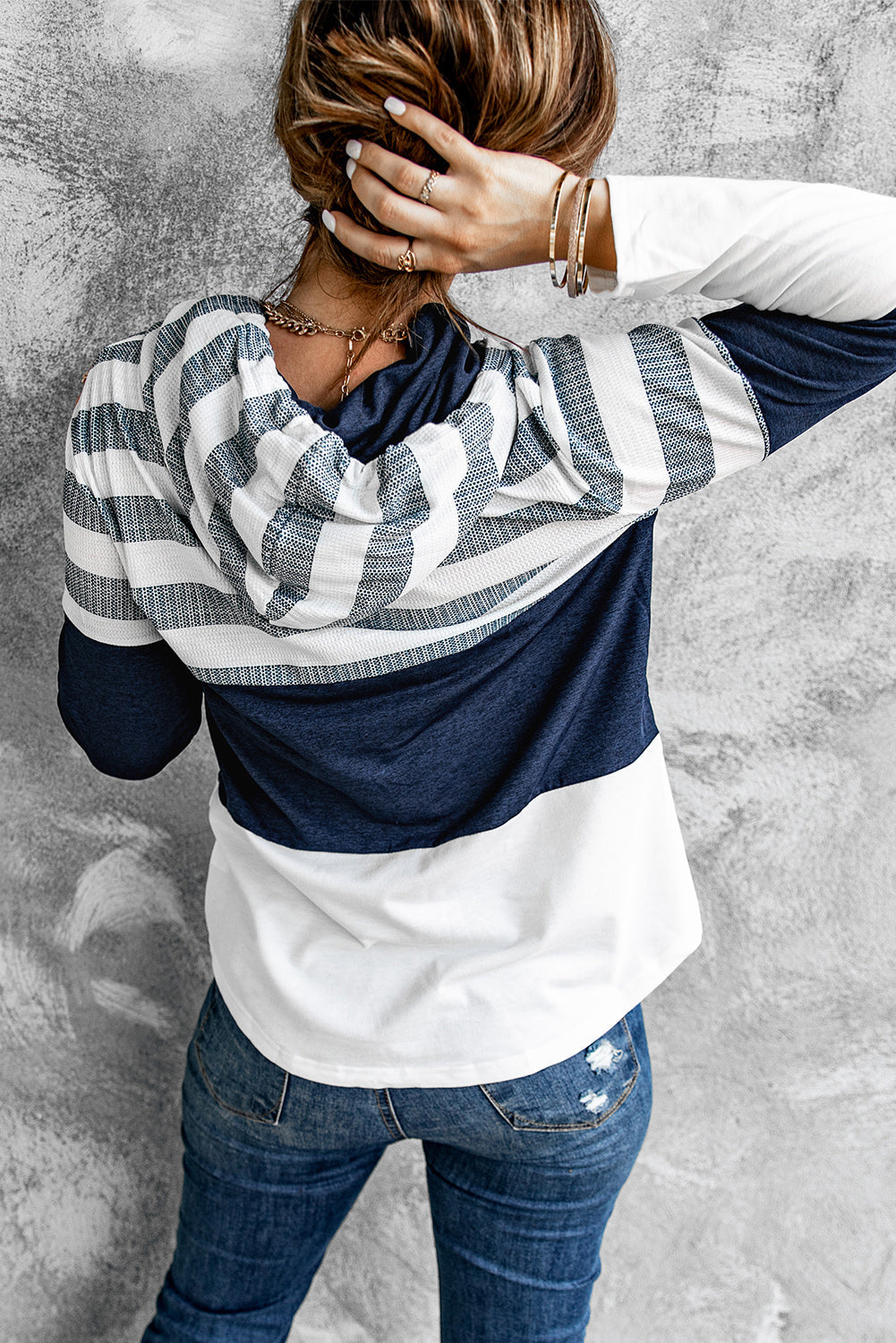Miris | Kleurblokken voor dames, klassieke trui met koord - modieus casual sweatshirt