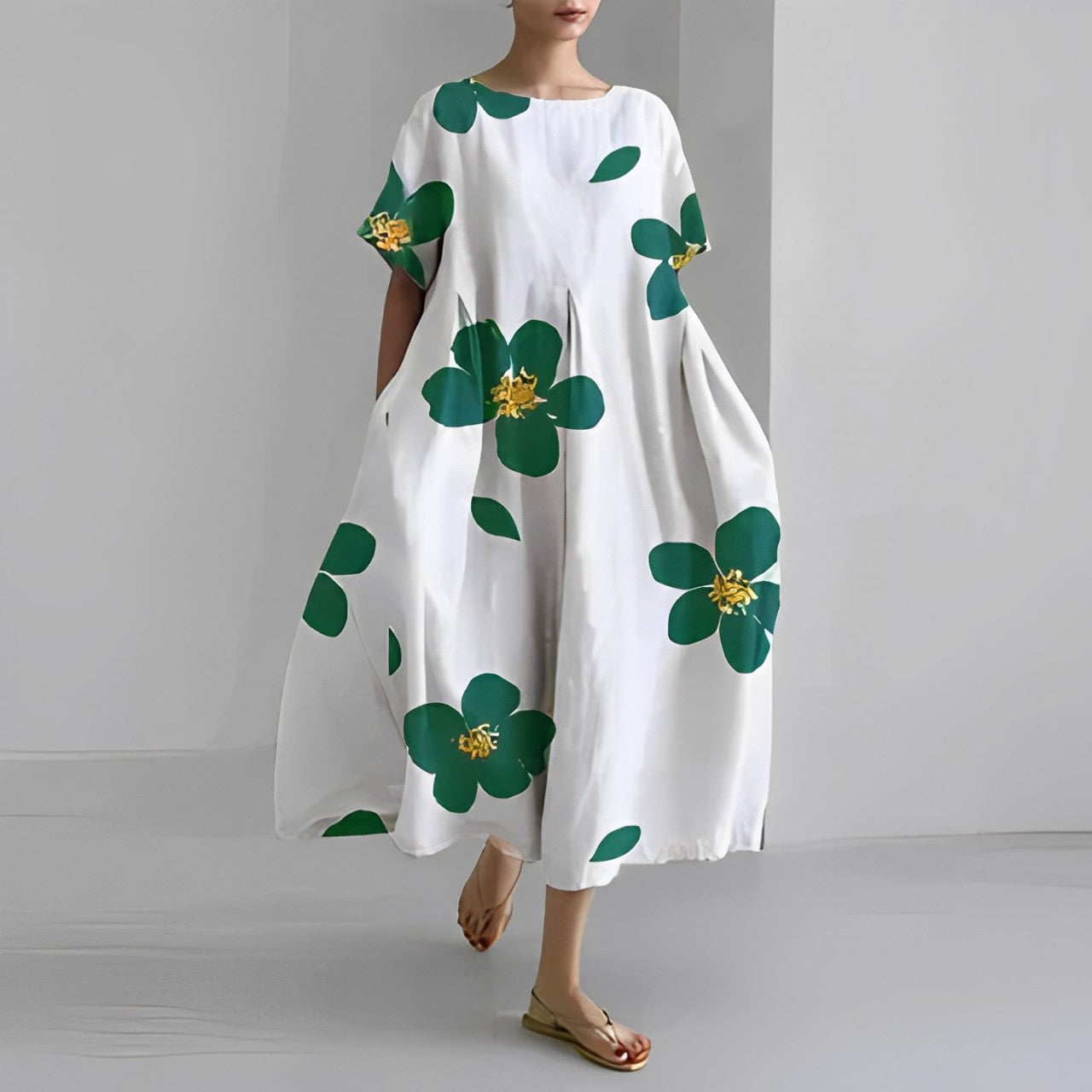 Vittoria | Vrouwen Boho Maxi jurk met bloemenprint en zakken