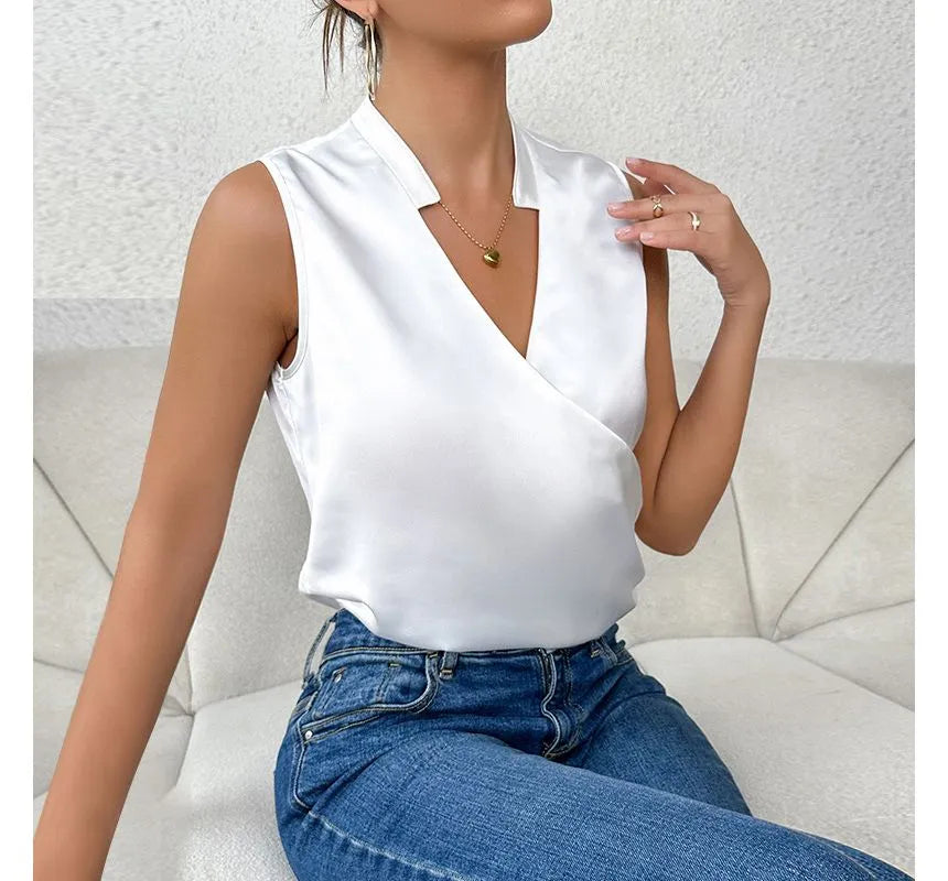 Ursula | Elegante mouwloze effen kleur top