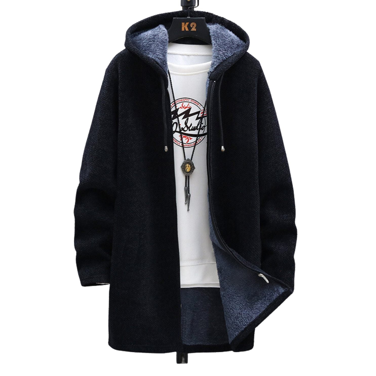 Rhyson | Dikke fleece gevoerde hoodie voor heren – Warme sweater met ritssluiting, casual wintertrui