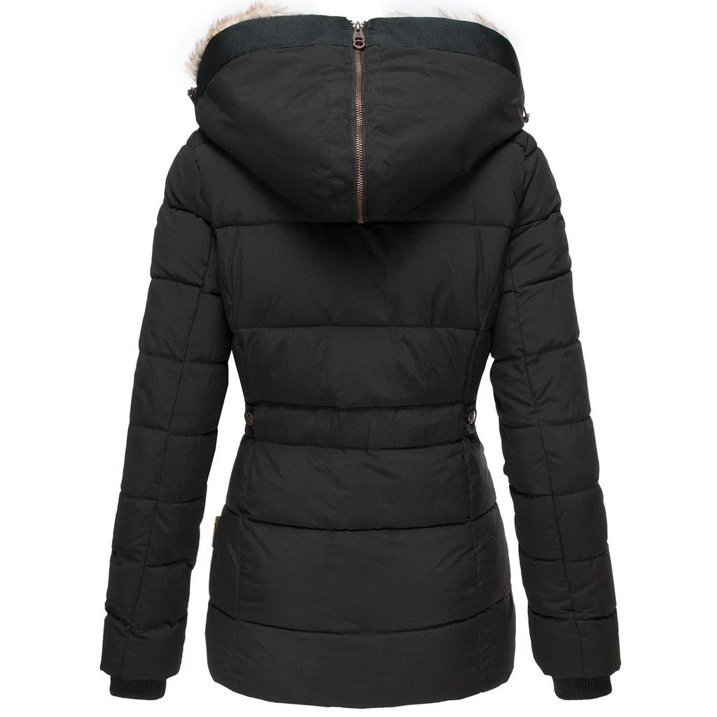 Gwynn | Luxe winterjas met capuchon voor vrouwen, bont gevoerd, warme polyester jas voor koud weer activiteiten