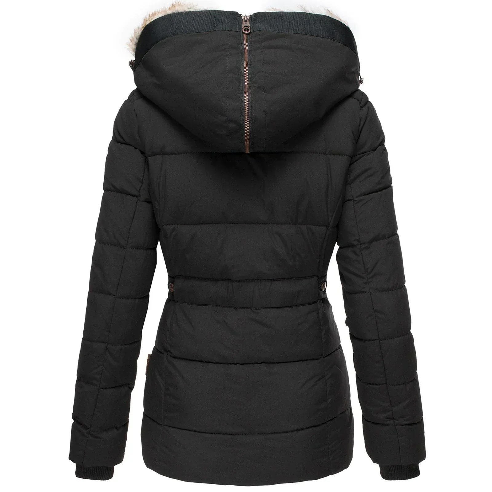 Gwynn | Luxe winterjas met capuchon voor vrouwen, bont gevoerd, warme polyester jas voor koud weer activiteiten