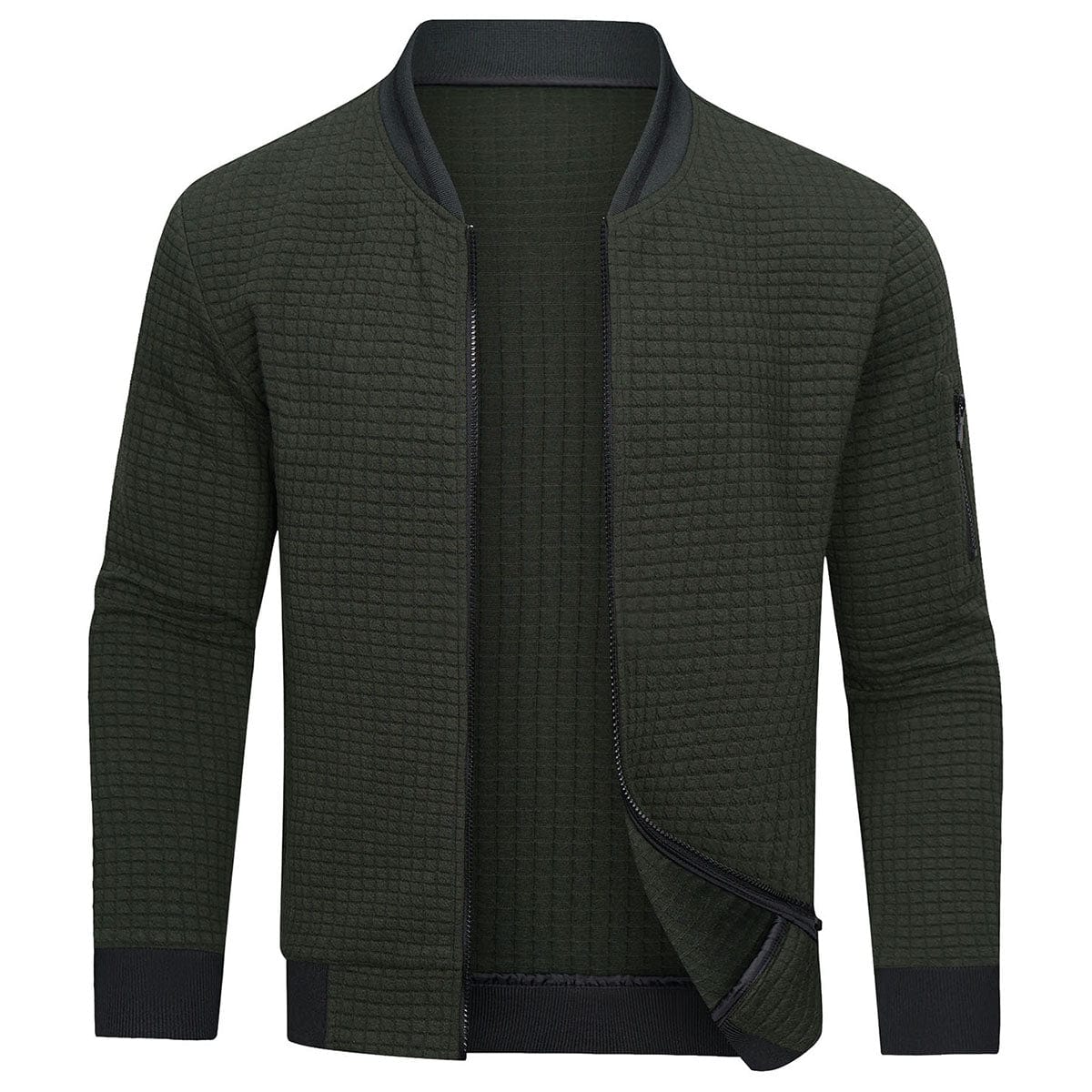 Yorrick | Trui met ritssluiting voor heren - Wafelgebreide Pullover, Casual Warme Trui met lange mouwen