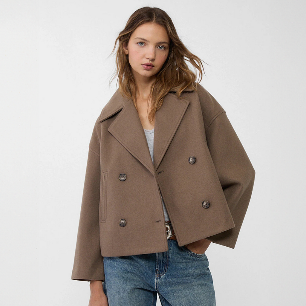 Anneli | Elegante Blazer met Dubbele Sluiting – Loszittend Lang Jasje voor Lente- en Herfstoutfits