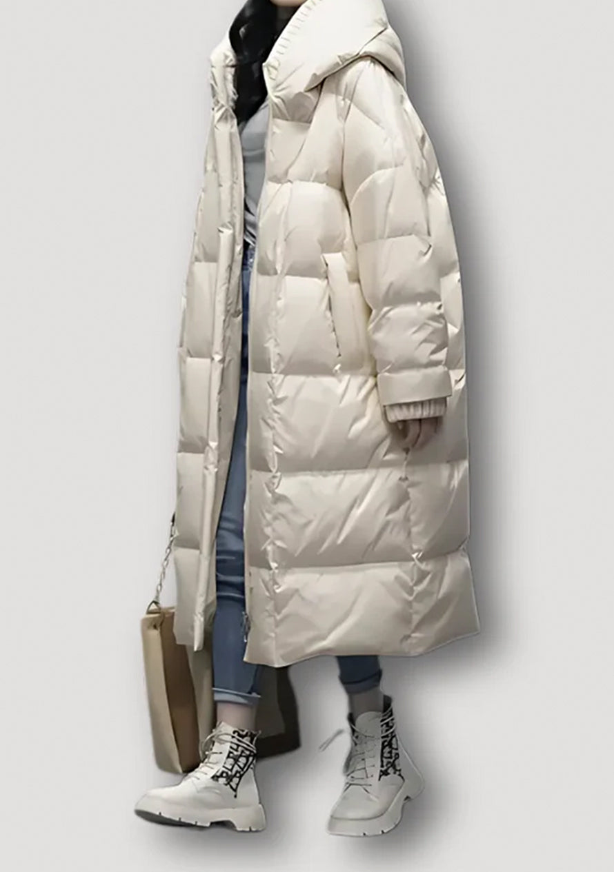 Gerda | Oversized lange donsjas – Warme winterjas, knielengte, lichtgewicht en stijlvol