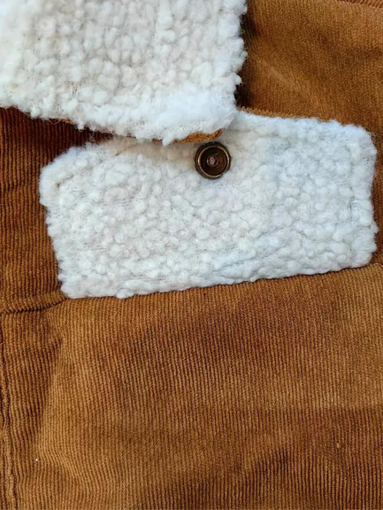 Odelia| Dames Corduroy Winterjas met fleecevoering - Warme, stijlvolle jas