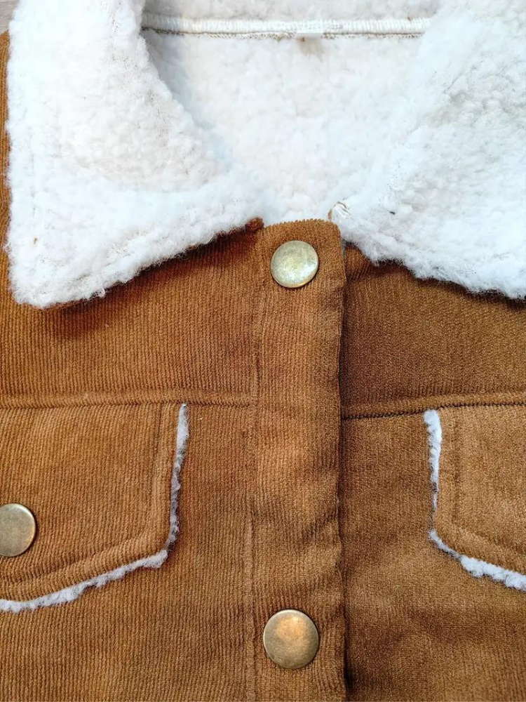 Odelia| Dames Corduroy Winterjas met fleecevoering - Warme, stijlvolle jas