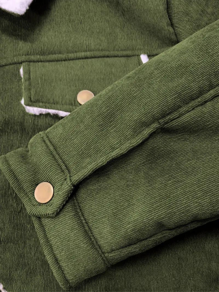 Odelia| Dames Corduroy Winterjas met fleecevoering - Warme, stijlvolle jas
