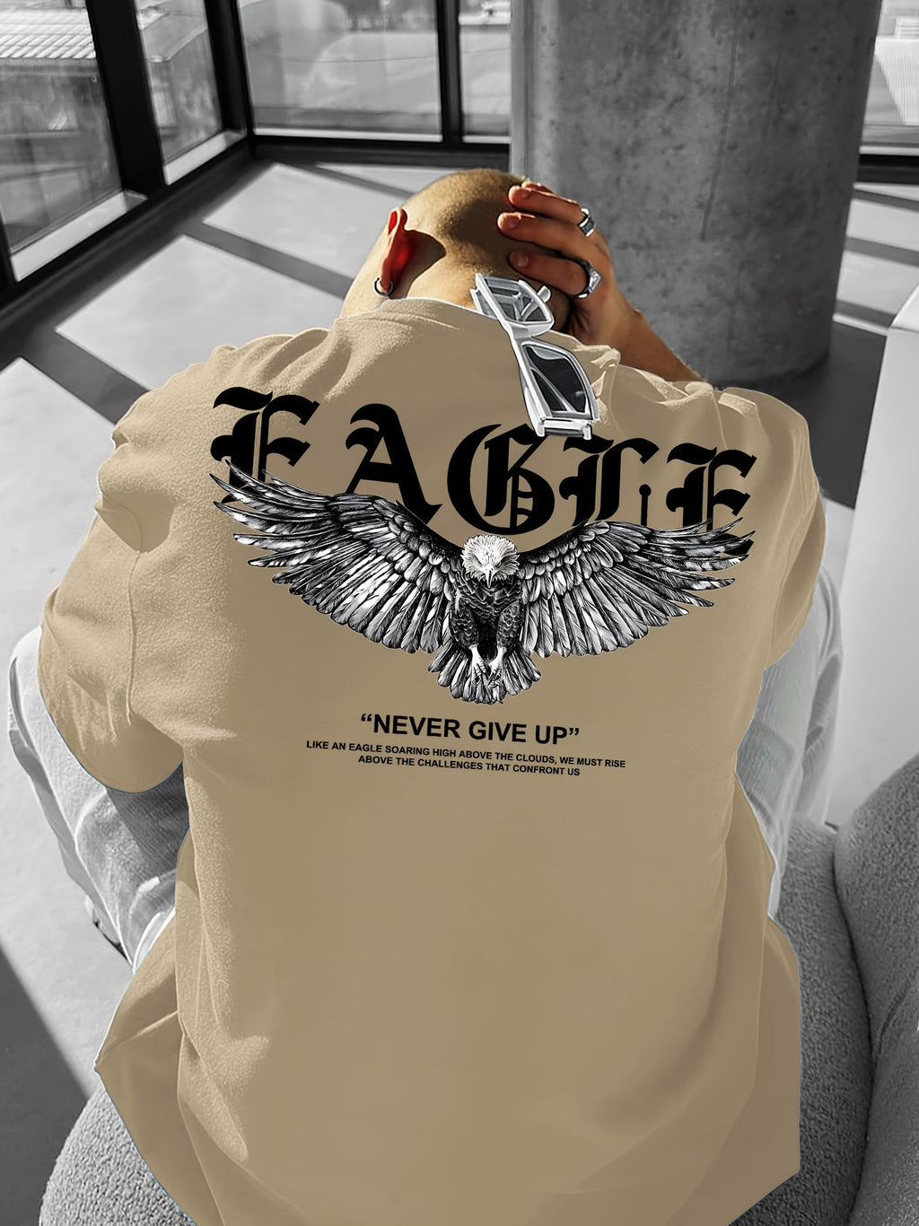 Lorant | T-shirt oversize homme - T-shirt décontracté en coton, coupe ample, imprimé graphique
