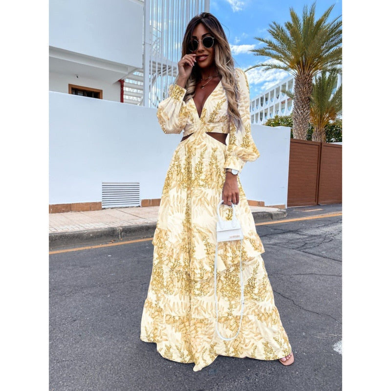 Maxi cut out jurk