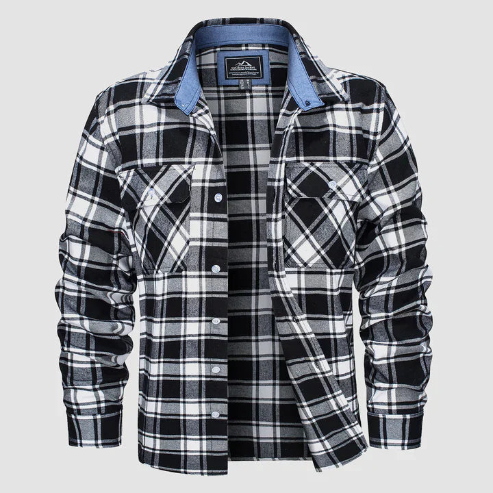 Aelric | Herenflanellen shirt – geruit shirt met lange mouwen, zacht en warm casual shirt voor herfst en winter