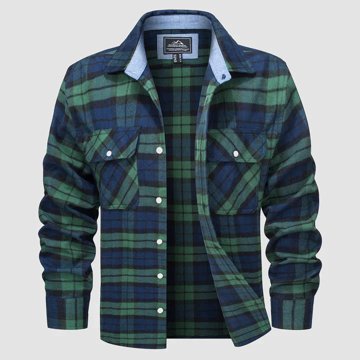 Aelric | Herenflanellen shirt – geruit shirt met lange mouwen, zacht en warm casual shirt voor herfst en winter