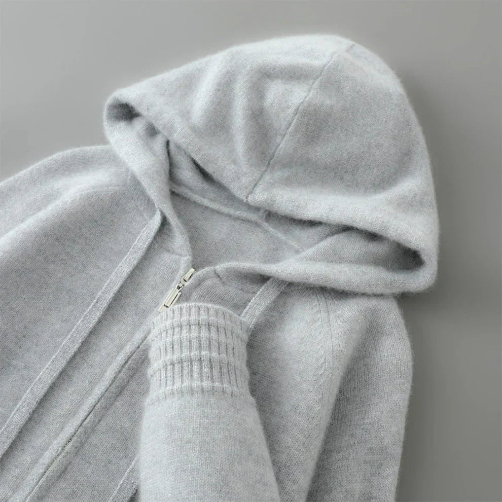Orvric | Comfortabele hoodie met ritssluiting voor heren, gemaakt van een kasjmiermix