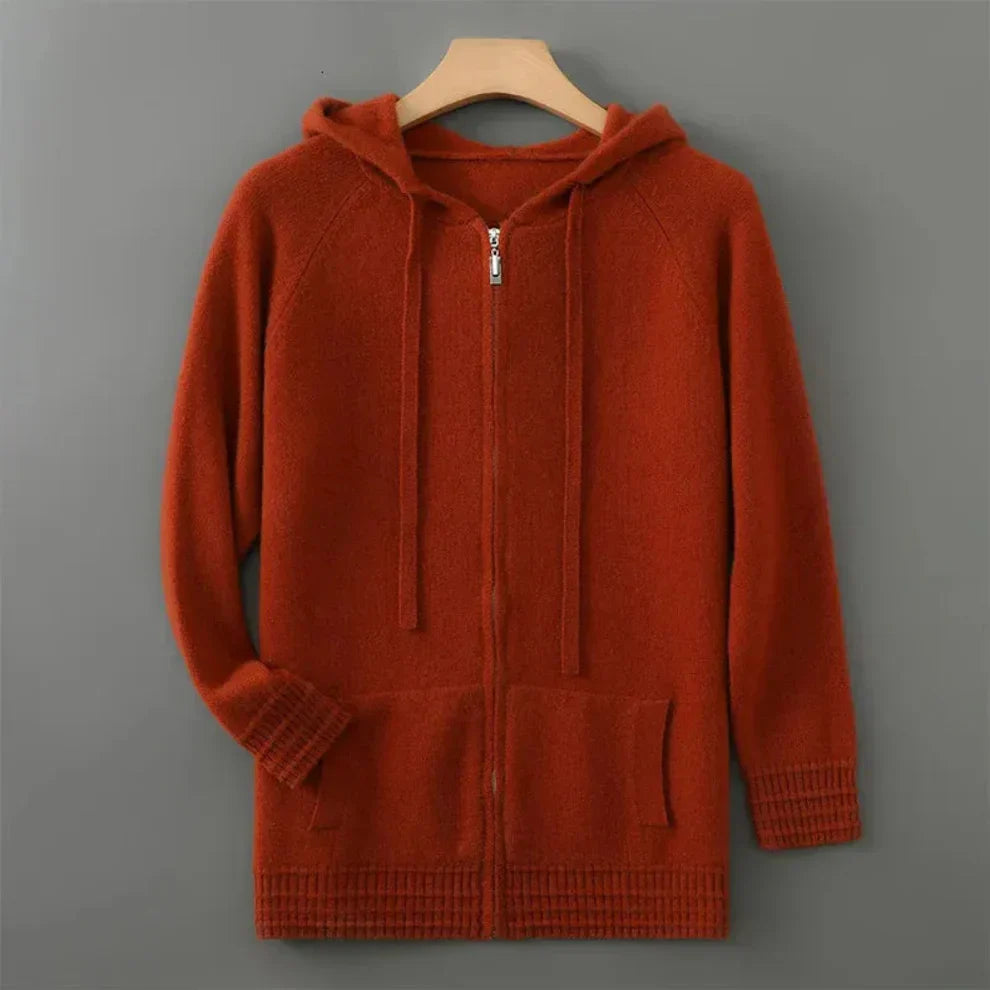 Orvric | Comfortabele hoodie met ritssluiting voor heren, gemaakt van een kasjmiermix