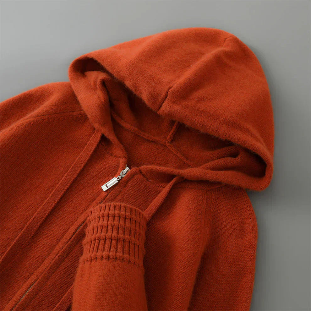 Orvric | Comfortabele hoodie met ritssluiting voor heren, gemaakt van een kasjmiermix