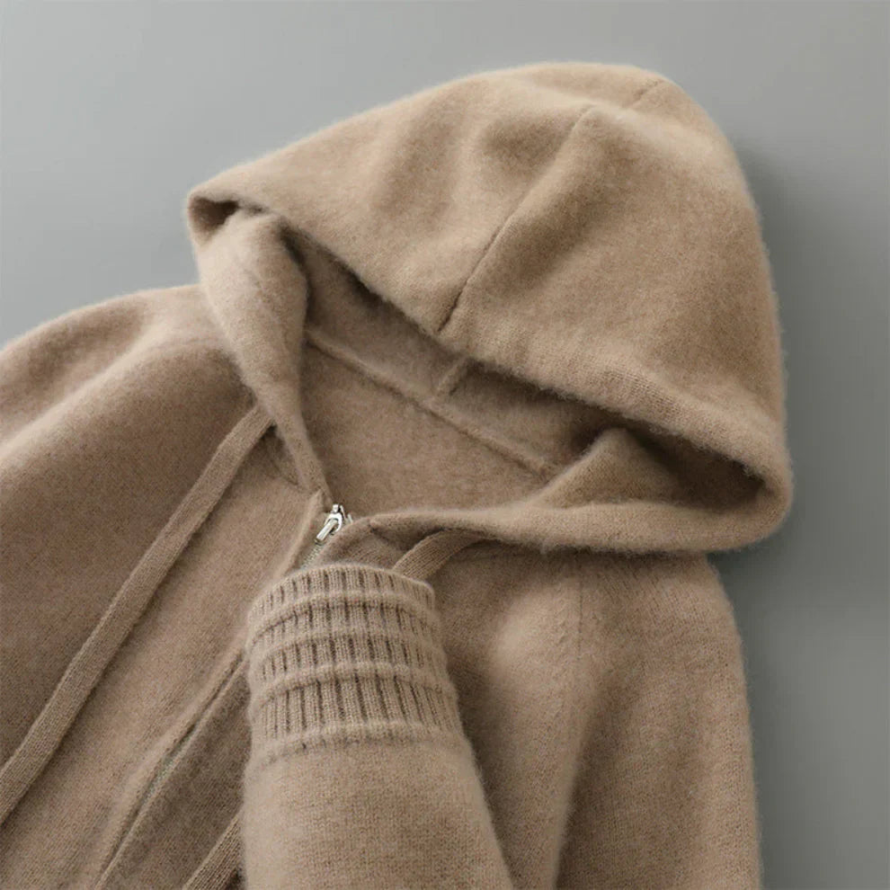 Orvric | Comfortabele hoodie met ritssluiting voor heren, gemaakt van een kasjmiermix