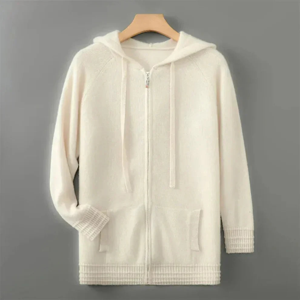 Orvric | Comfortabele hoodie met ritssluiting voor heren, gemaakt van een kasjmiermix