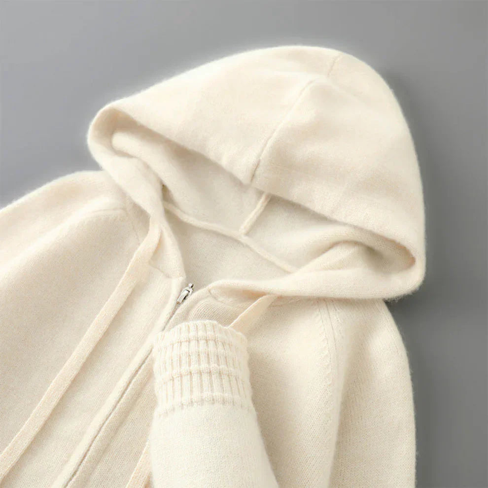 Orvric | Comfortabele hoodie met ritssluiting voor heren, gemaakt van een kasjmiermix
