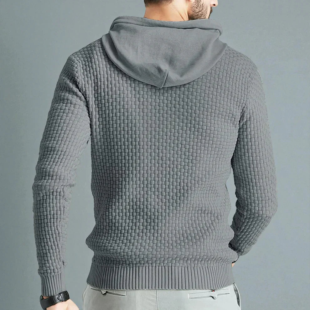Arixen | Wintertrui met capuchon voor heren – Casual, relaxte gebreide pullover