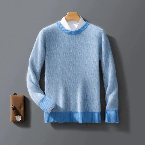Hylven | Heren V-hals gebreide trui – zachte trui met lange mouwen, casual slim fit gebreide kleding